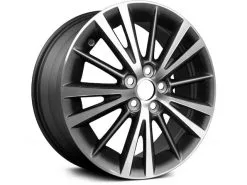 Action Crash - Aluminum Wheel - Machined And Charcoal Silver - 15 Spoke - 5 Lug - 16 X 6.5 Inch - 39mm Offset - 2014 - 2019 Toyota Corolla - ALY75150U30N