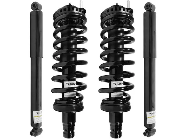 Unity - Front And Rear Suspension Strut Coil Spring And Shock Absorber Assembly Kit - 4 Piece - 2002 - 2009 Chevrolet Trailblazer 4.2L 6-Cylinder With Rear Air Springs - 4-11180-251020-001 1 Unity - Front And Rear Suspension Strut Coil Spring And Shock Absorber Assembly Kit - 4 Piece - 2002 - 2009 Chevrolet Trailblazer 4.2L 6-Cylinder With Rear Air Springs - 4-11180-251020-001