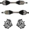 TRQ - Front CV Axle And Wheel Hub Bearing Assembly Kit - 4 Piece - 2003 - 2016 Toyota 4Runner 4WD - CSA64083