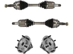 TRQ - Front CV Axle And Wheel Hub Bearing Assembly Kit - 4 Piece - 2003 - 2016 Toyota 4Runner 4WD - CSA64083