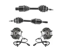 TRQ - Front CV Axle And Wheel Hub Assembly Kit - 2009 - 2010 Ford F-150 4WD With 6 Lug Wheels - CSA78355