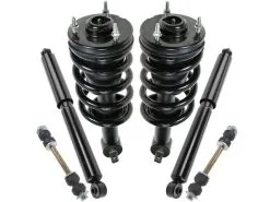 TRQ - Front And Rear Strut Coil Spring Shock Absorber Kit - 6 Piece - Front Sway Bar Links - 2007 - 2013 Chevrolet Silverado 1500 Without Electronic Suspension - SKA34372