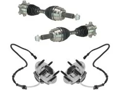 TRQ - Front Axle And Wheel Hub Bearing Assembly Kit - 4 Piece - 2000 - 2003 Ford F-150 4WD (with 5 Lug Wheels And 4-Wheel ABS) - BHA52924